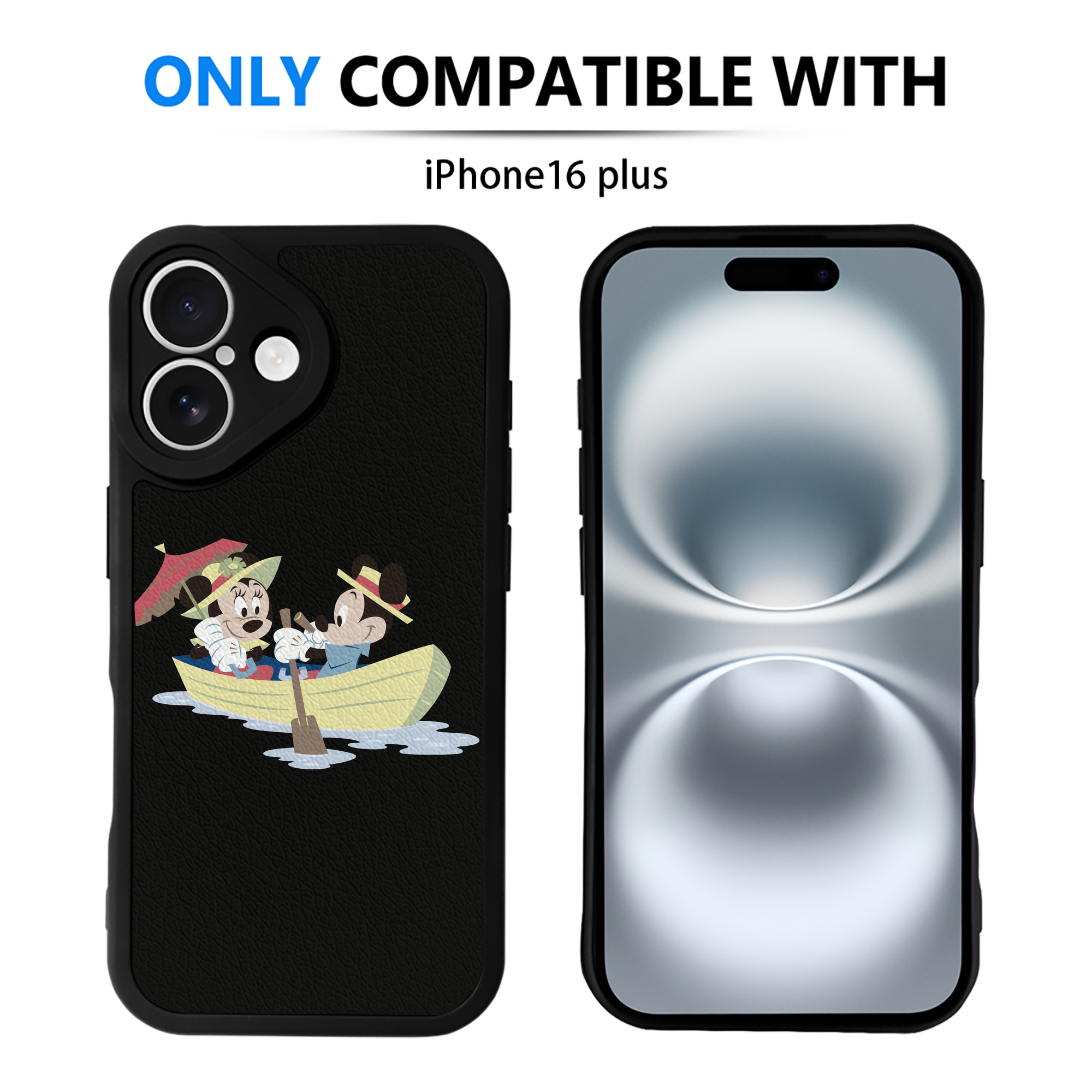 （画像用） ミッキーマウス Mickey Mouse 【iPhone 16シリーズ対応】シリコンスマホケース（レザー調） 材質：シリコン